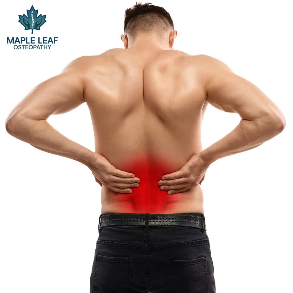 Manual therapy for lower back pain, osteopathic treatment in Maple Leaf Osteopathy.